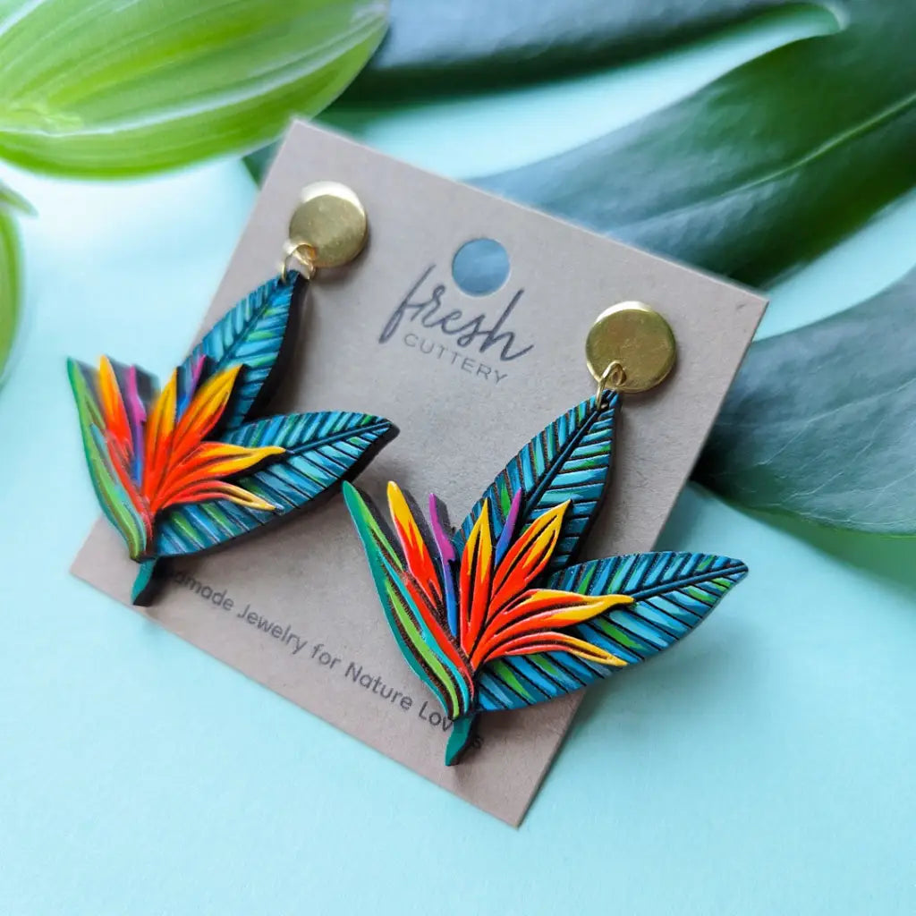 Bird Of Paradise Earrings Dangle And Drop