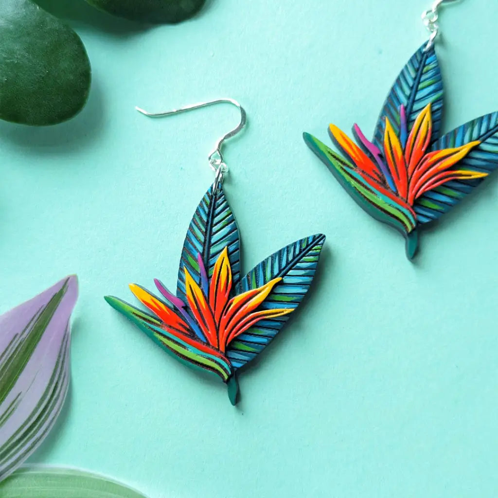 Bird Of Paradise Earrings Dangle And Drop