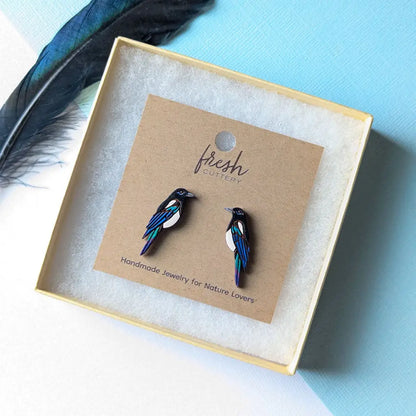 Black-Billed Magpie Studs