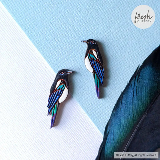 Black-Billed Magpie Studs