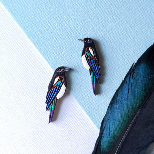 Black-Billed Magpie Studs