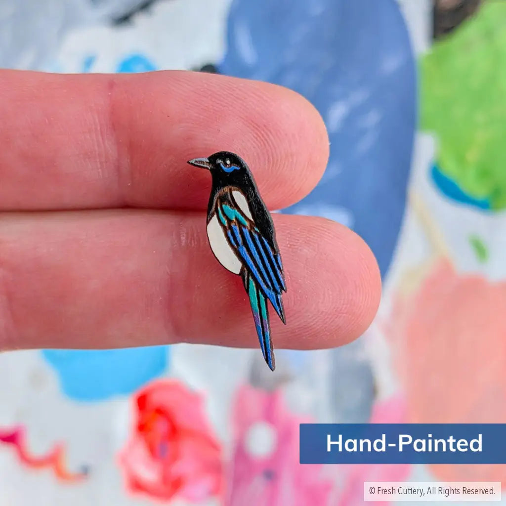 Black-Billed Magpie Studs - Studs