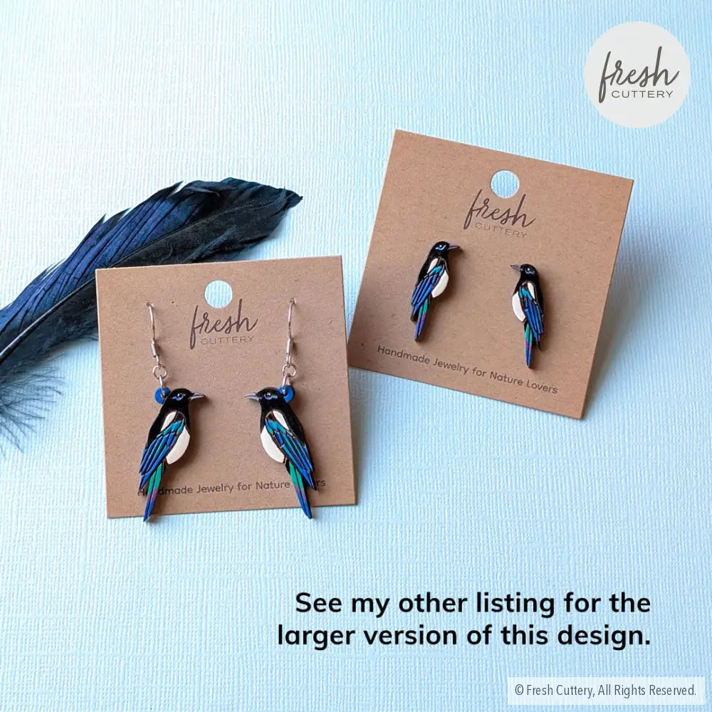 Black-Billed Magpie Studs Studs