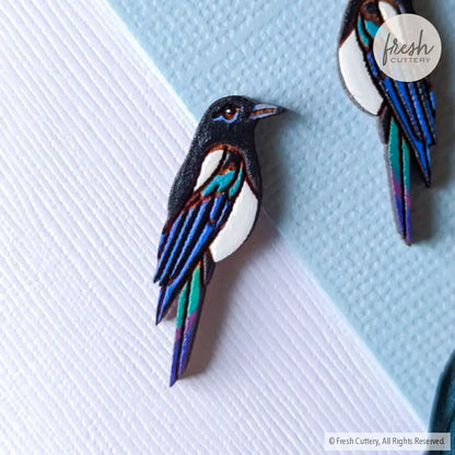 Black-Billed Magpie Studs