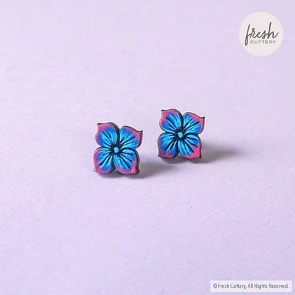 Blue Hydrangea Studs