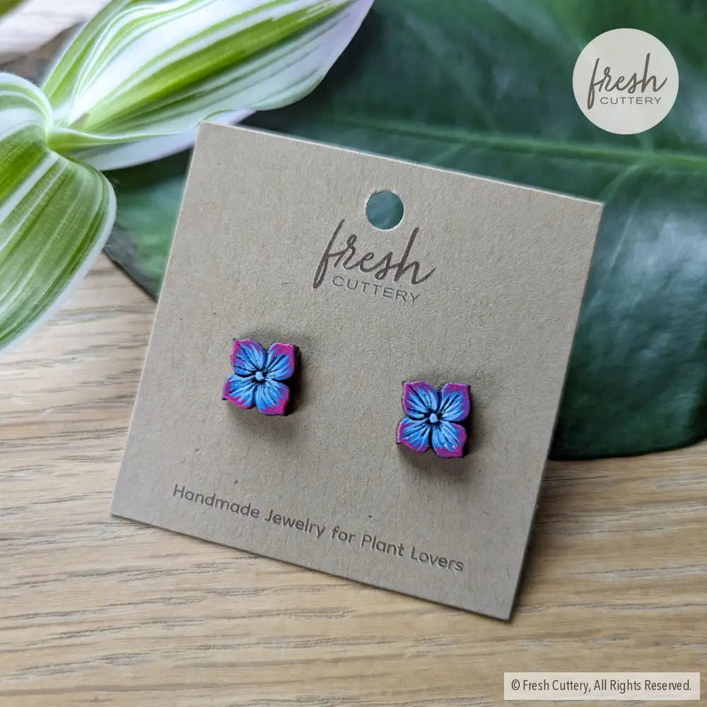 Blue Hydrangea Studs