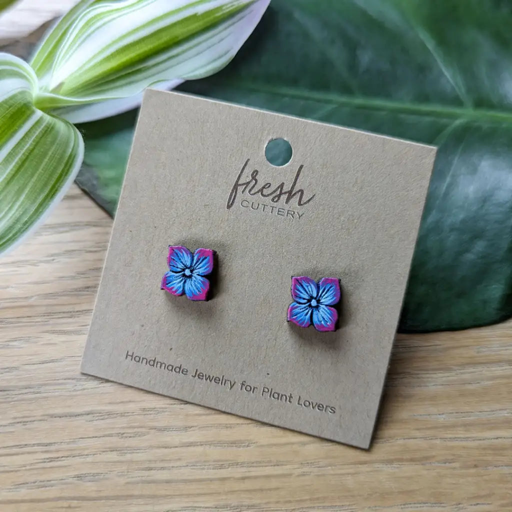 Blue Hydrangea Studs