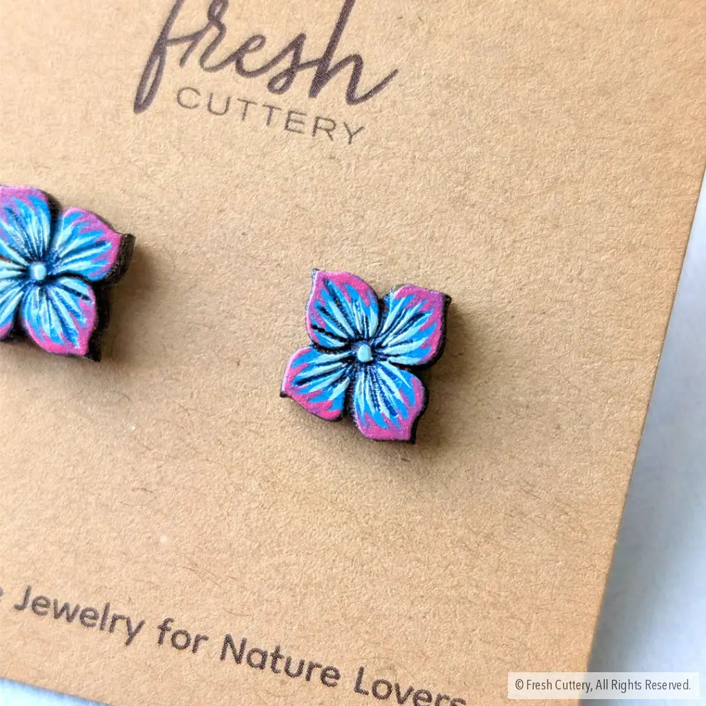 Blue Hydrangea Studs - Studs