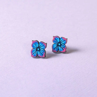 Blue Hydrangea Studs