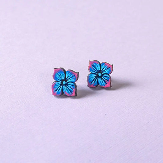 Blue Hydrangea Studs