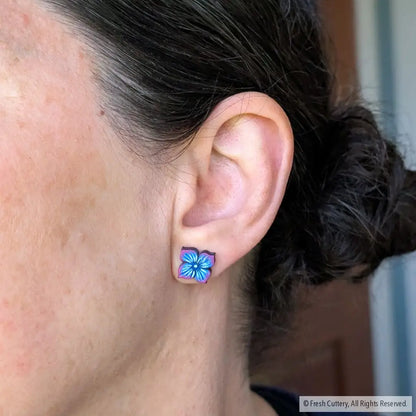 Blue Hydrangea Studs - Studs