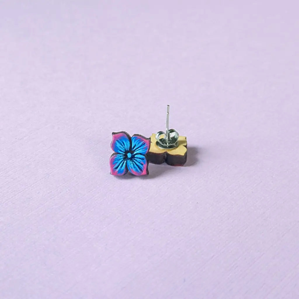 Blue Hydrangea Studs