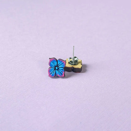 Blue Hydrangea Studs