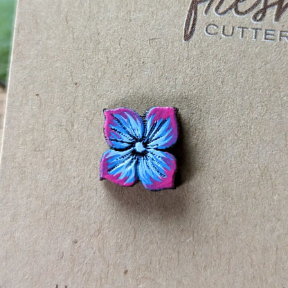 Blue Hydrangea Studs