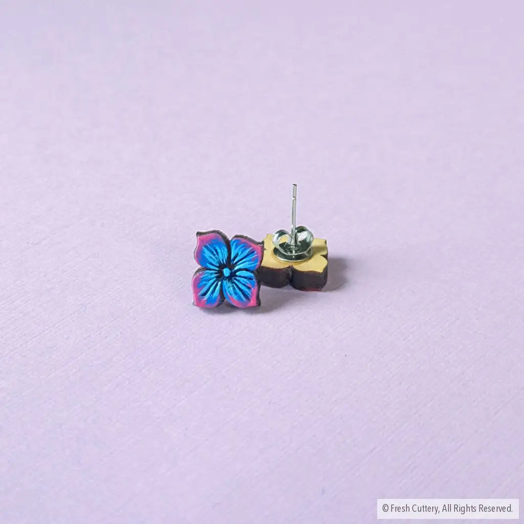 Blue Hydrangea Studs