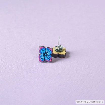 Blue Hydrangea Studs