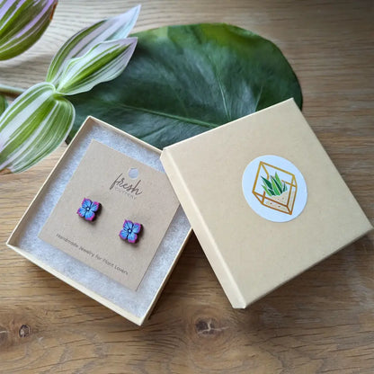 Blue Hydrangea Studs