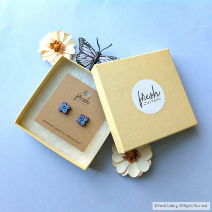 Blue Hydrangea Studs - Studs