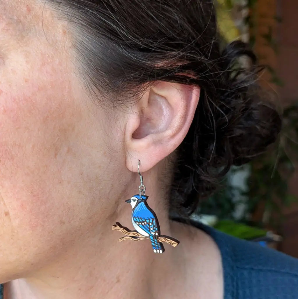 Blue Jay Earrings Dangle And Drop