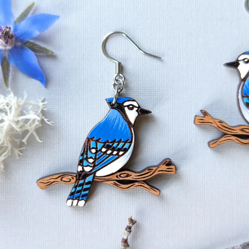 Blue Jay Earrings Dangle And Drop