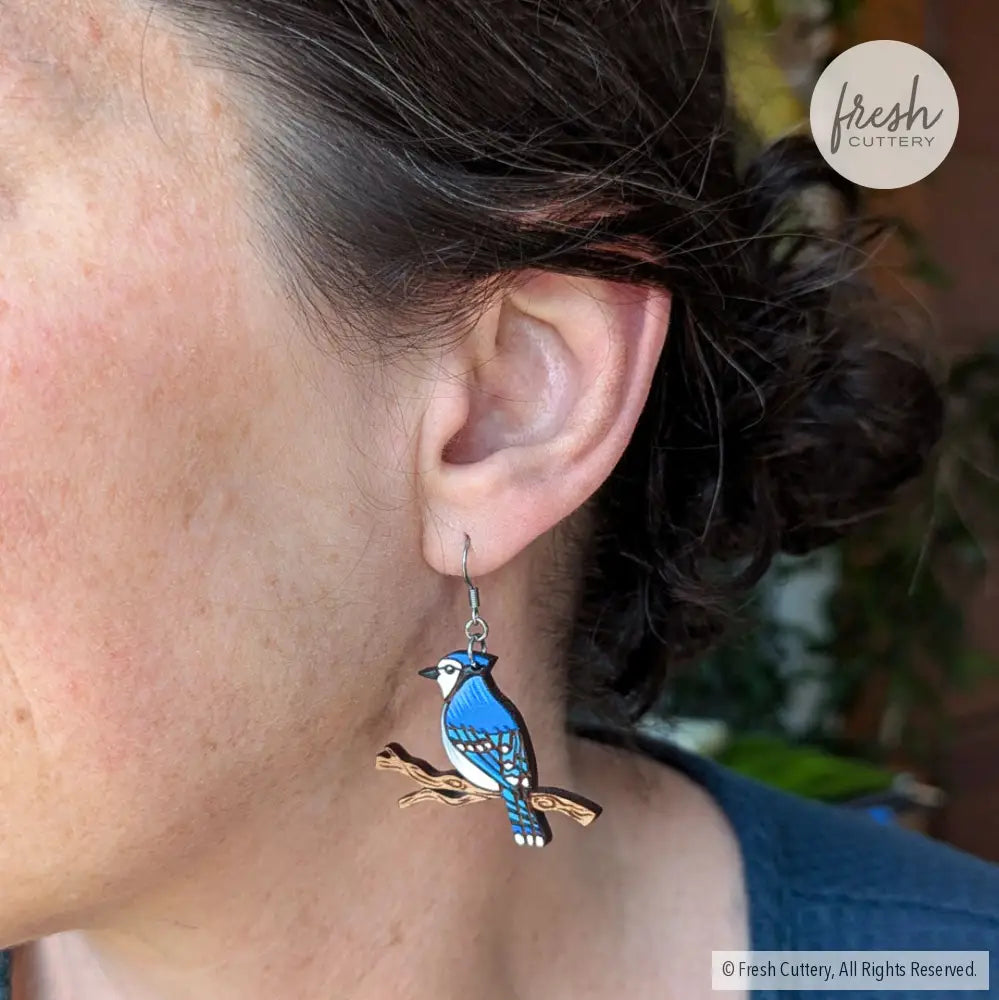 Blue Jay Earrings Dangle And Drop