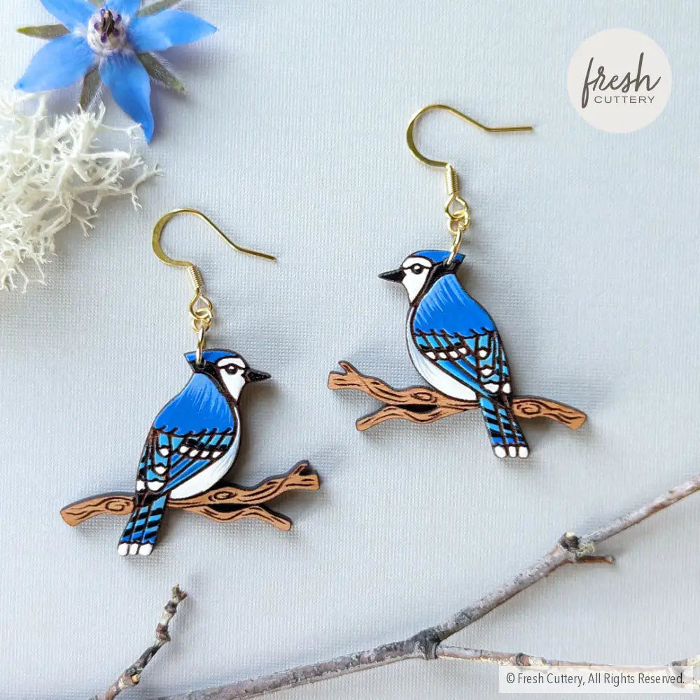 Blue Jay Earrings Dangle And Drop