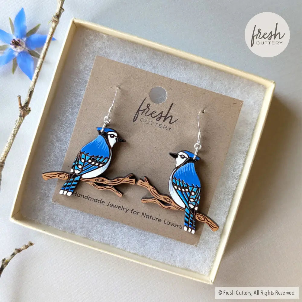 Blue Jay Earrings Dangle And Drop