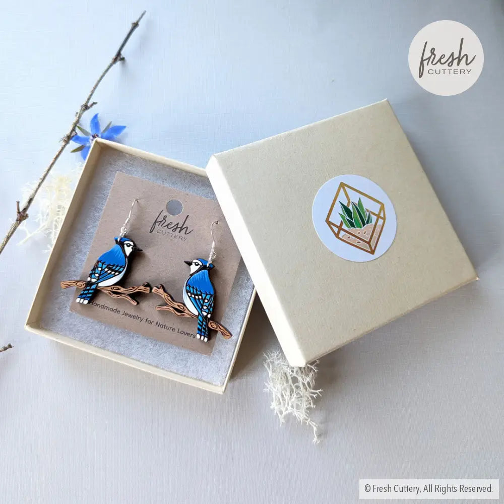 Blue Jay Earrings Dangle And Drop