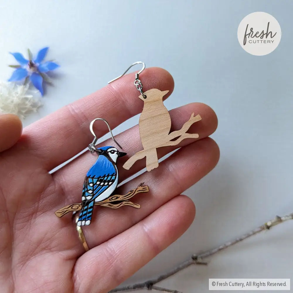 Blue Jay Earrings Dangle And Drop