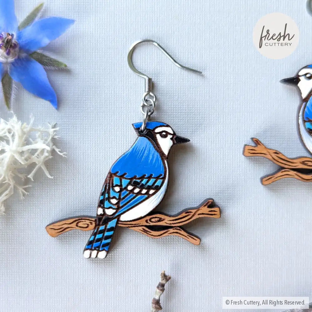 Blue Jay Earrings Dangle And Drop