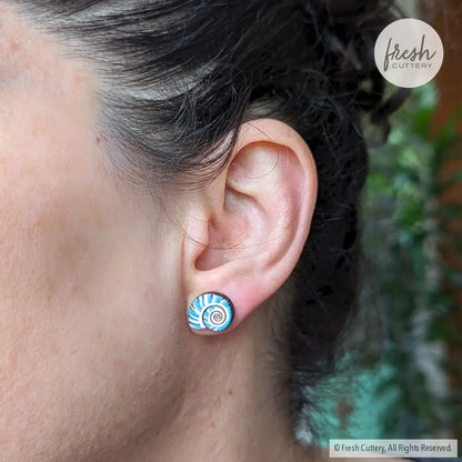 Blue Moon Sea Snail Studs