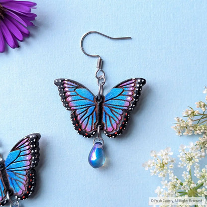 Blue Morpho Earrings - Dangle and Drop Earrings