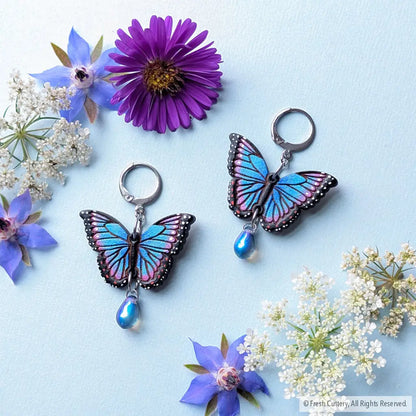 Blue Morpho Earrings - Dangle and Drop Earrings