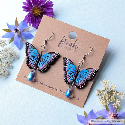 Blue Morpho Earrings - Dangle and Drop Earrings