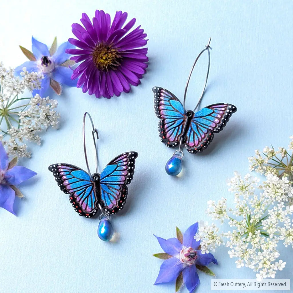 Blue Morpho Earrings - Dangle and Drop Earrings