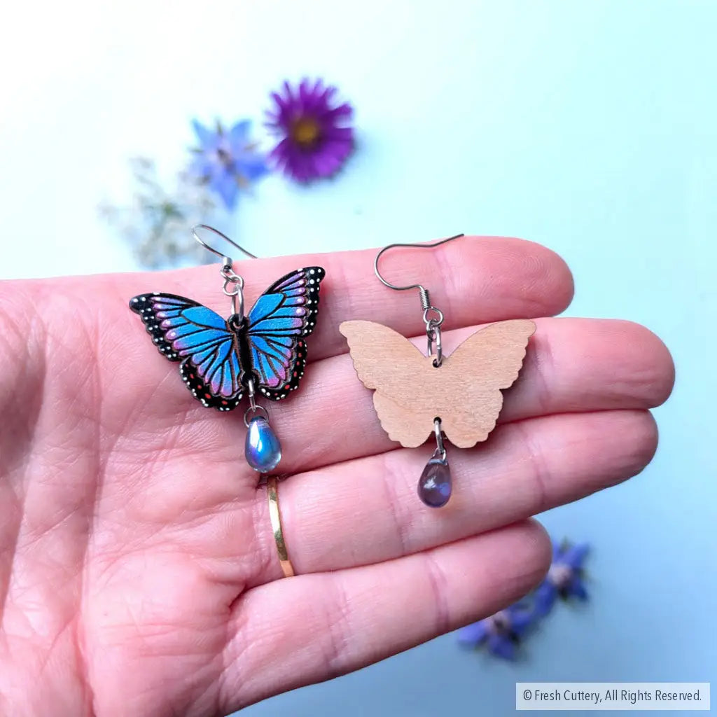 Blue Morpho Earrings - Dangle and Drop Earrings