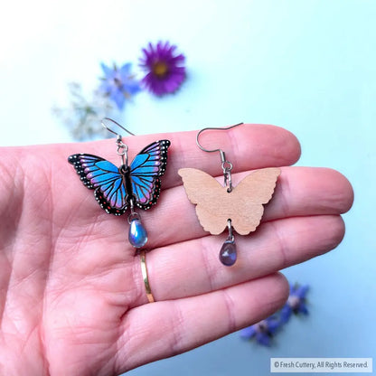 Blue Morpho Earrings - Dangle and Drop Earrings