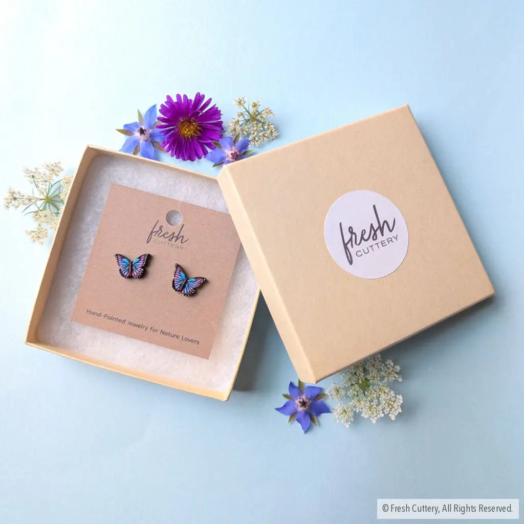 Blue Morpho Studs - Studs