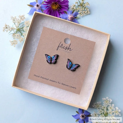 Blue Morpho Studs - Studs