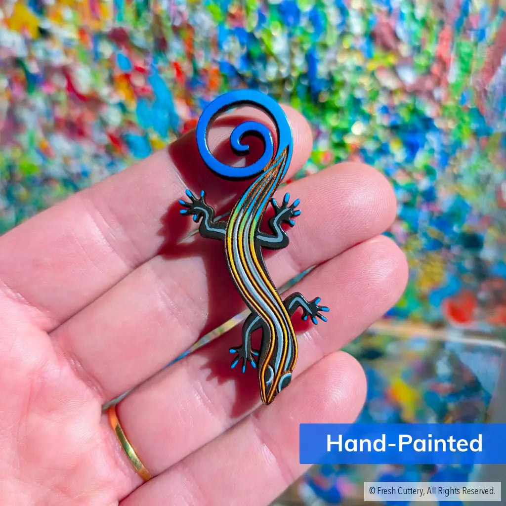 Blue-Tailed Skink Lizard Earrings - Dangle and Drop Earrings
