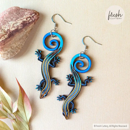 Blue Tailed Skink Lizard Earrings Fresh Cuttery