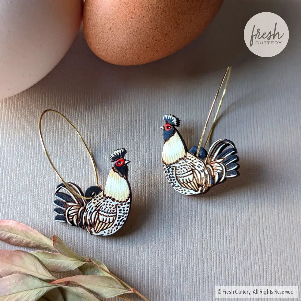 Brabanter Rooster Hoops 30Mm Gold Dangle And Drop Earrings