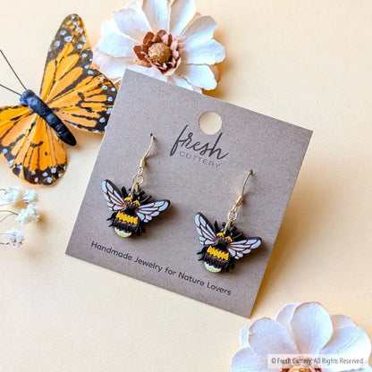 Bumblebee Earrings Dangle and Drop Earrings