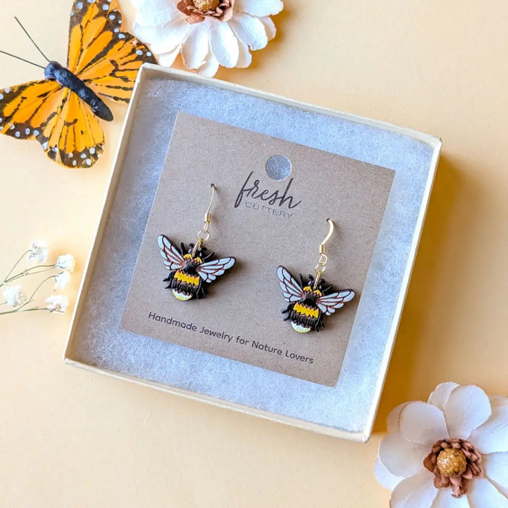 Bumblebee Earrings Dangle and Drop Earrings