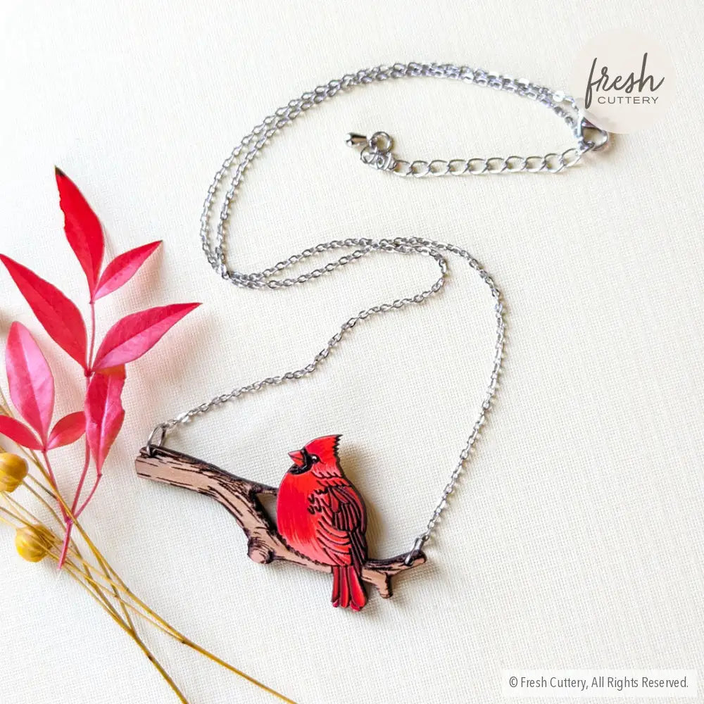 Cardinal Bird Necklace Silver Chain Necklaces