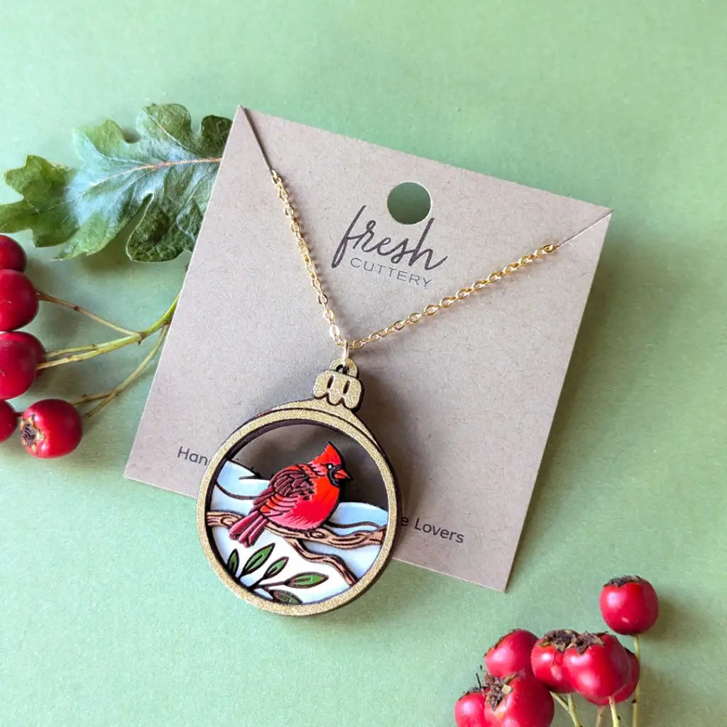 Cardinal Bird Ornament Necklace Necklaces