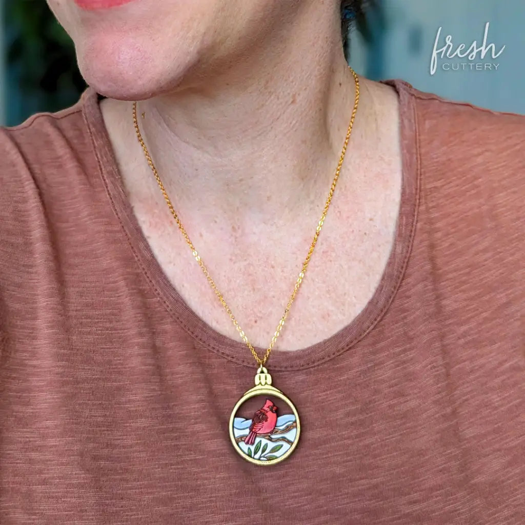 Cardinal Bird Ornament Necklace Necklaces
