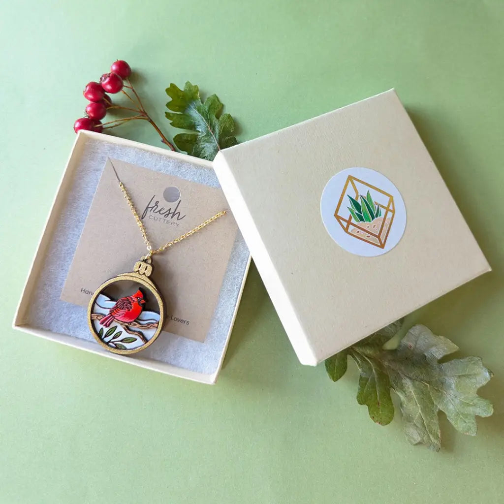 Cardinal Bird Ornament Necklace Necklaces