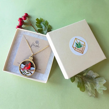 Cardinal Bird Ornament Necklace Necklaces