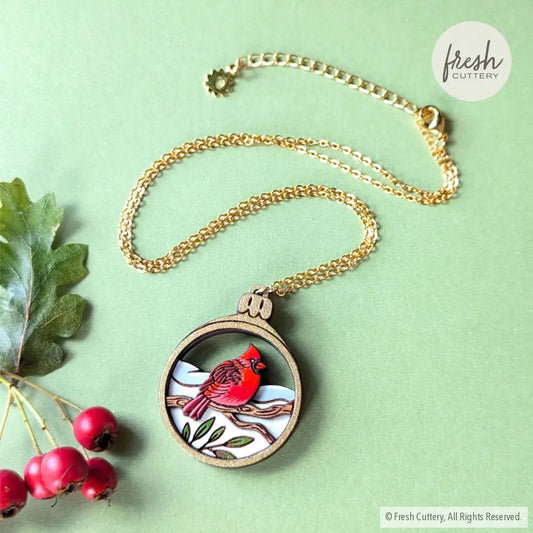 Cardinal Bird Ornament Necklace Necklaces